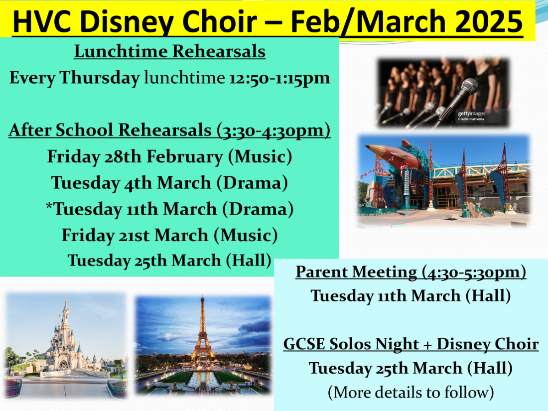 Disney Choir meeting dates