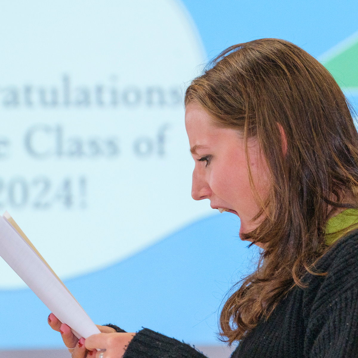 Image of student receiving exam results