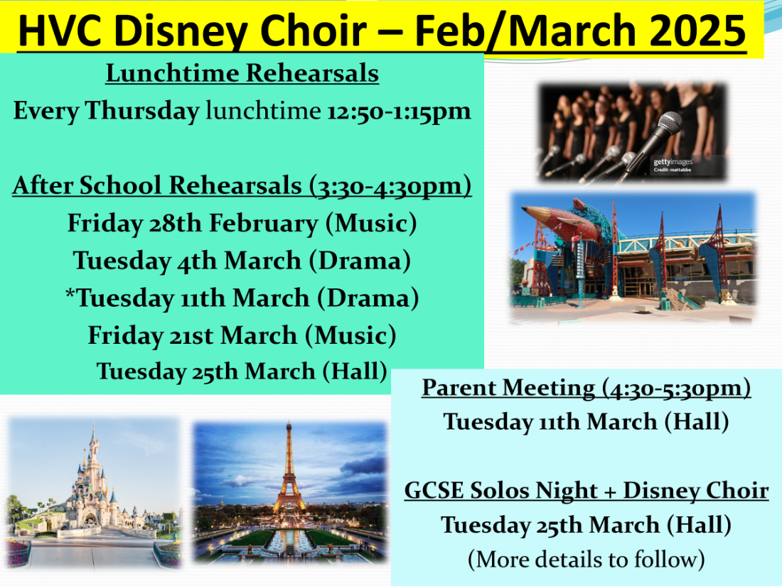 Disney choir schedule